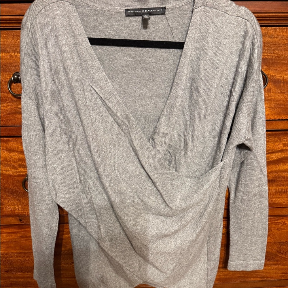 White House Black Market Light Gray Sweater
